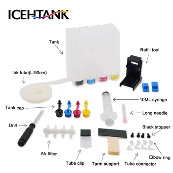 

ICEHTANK Diy Continuous Ink System For HP 350 351 Cartridge Photosmart C5200 C5240 C5250 C5270 C5273 C5275 Printers Ciss Tank