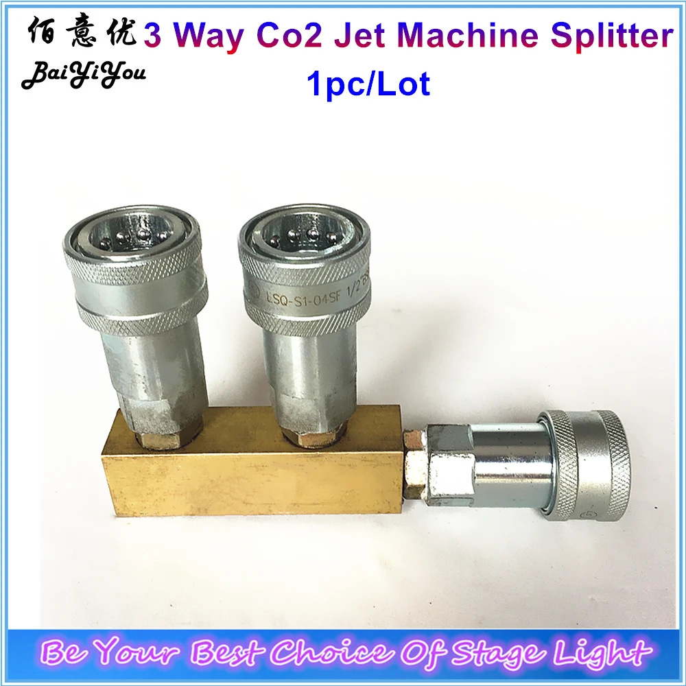 

1x Good Quality 3 Way Co2 Gas Splitter Quick Connector 1 To 2 Copper Change Coupler With Female Connector For CO2 Jet Machine