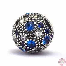 925 стерлингового серебра космические звёзды, клипсы бусины Разноцветные кристаллы и прозрачный CZ DIY Fit PANDORA Подвески для женщин ювелирных изделий CL033B