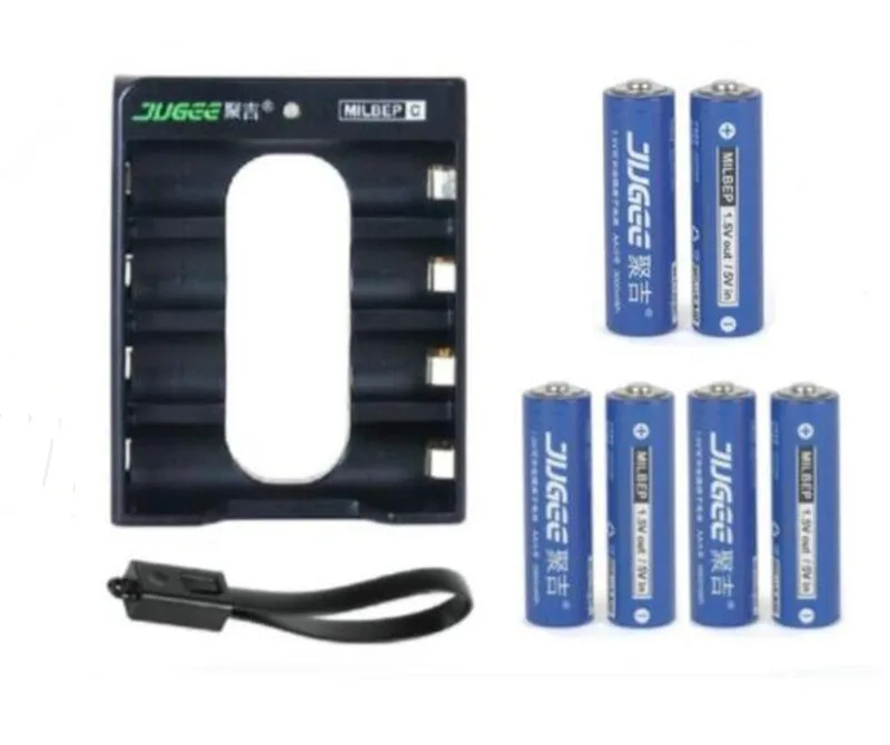 6 шт 1 5 v 3000mWh AA литий полимерный ионный Литий аккумулятор + 4 слота Usb зарядное