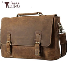 Мужские коричневые портфели crazy horse из натуральной кожи новинка года брендовые винтажные мужские сумки из натуральной кожи для ноутбука дорожные сумки на плечо