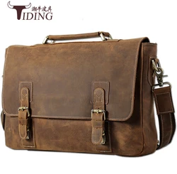 Hombres Locos de Cuero Real Caballo Marrón Maletines 2017New Marca Vintage Hombre Bolsos de Cuero Genuino Archivo Portátil de Viaje Bolsas de Hombro Hombres Locos de Cuero Real Caballo Marrón Maletines 2017New Marca Vintage Hombre Bolsos de Cuero Genuino Archivo Portátil de Viaje Bolsas de Hombro