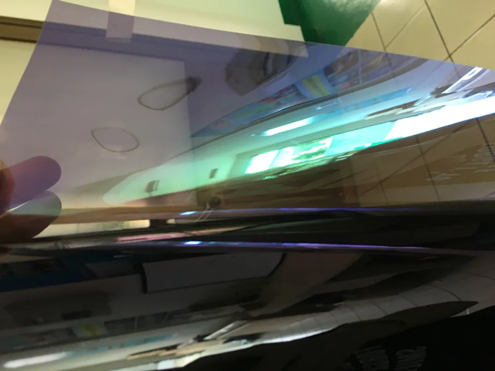 VLT15% УФ отторжение 99% Хамелеон оконный оттенок Высокое качество светильник Фиолетовый Синий ПЭТ Хамелеон Солнечный автомобильный оконный оттенок 90 см x 50 см