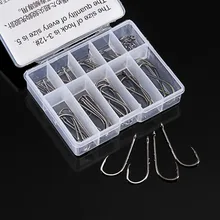 50 шт./кор. всего 500 шт. рыболовные крючки с двойным задним ножом крючки смешанный размер#3~#12 Крючки с отверстием Длинный крючок с зазубриной три цвета