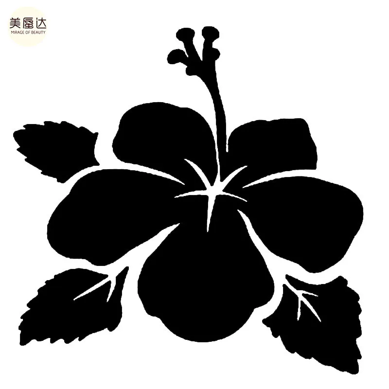 

Colorful Art Realistic Plant Hibiscus Flower Car Sticker for Truck Window Bumper Laptop Kayak Car Decor Vinyl Decal