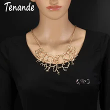 Tenande 2 цвета Панк Полые Большие массивные сплав геометрические узоры ветви ожерелья и подвески для женщин вечерние Ювелирные изделия Подарки