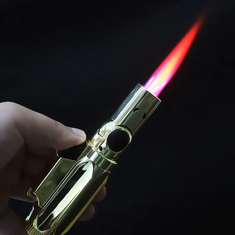 

Red Flame Lighter Windproof Cigar Torch Turbo Lighter Jet Butane Gas Cigarette Spray Gun Smoking Accessories Gadgets for Men