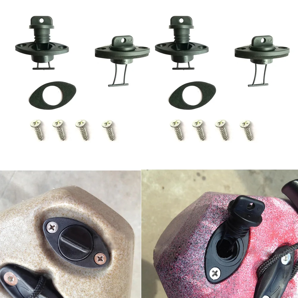 

4PC Hull Drain Plug Scupper Stopper with Screws for Marine Boat Canoes Fishing Flatable Boat Dinghy Yatch Kayak