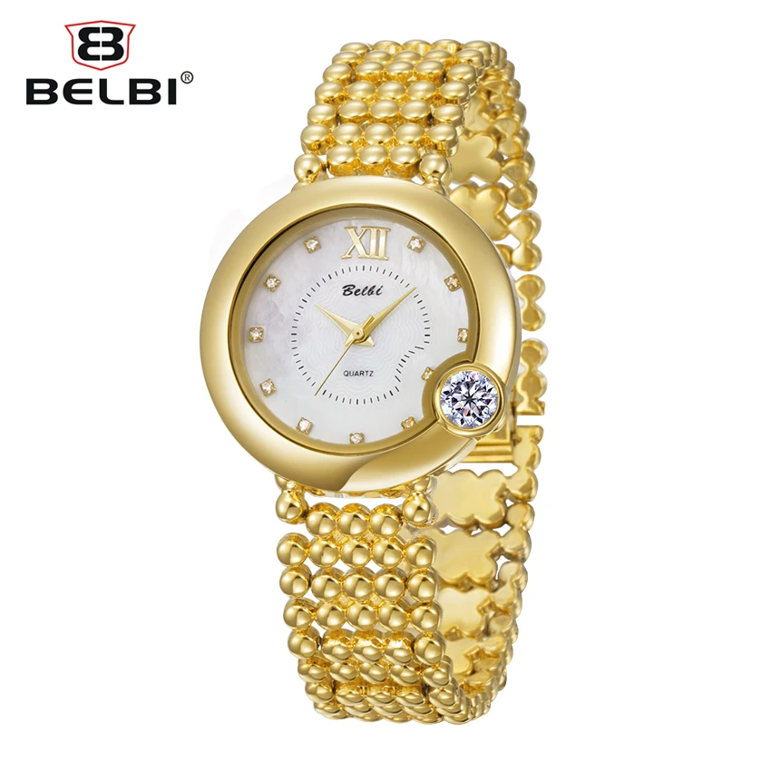 Beste 2016 BelBi Fashion Rhinestone Horloge Dames Staal Bal Band Quartz Vrouwen Horloge Meisje Boutique Elegante Jurk Horloges Relojes