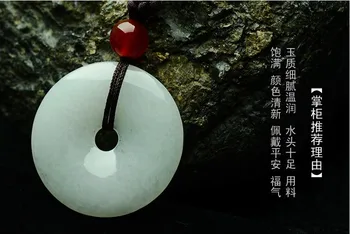 

Genuine natural a yu buckle Pendant Burma yu ornaments nostalgia for men and women section peace Pendant