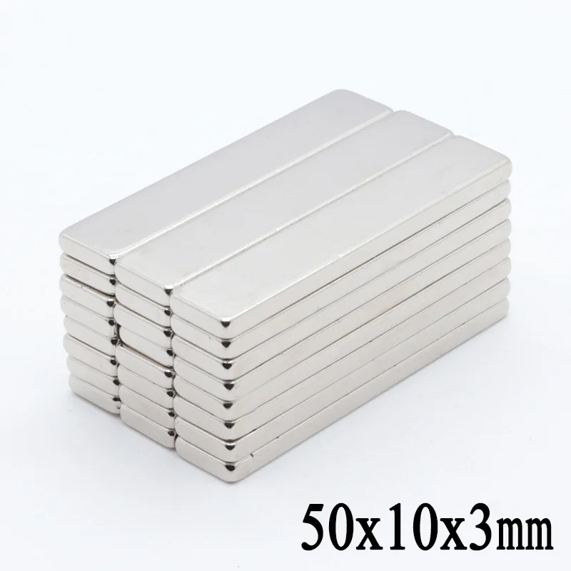 Large Block-Magnets Super Strong Rare Earth Neodymium Magnet Tool 50x10x3mm M8E9 