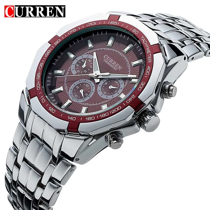 HOT Sell Watches Menquartz Watches Men Curren Brand Military Wrist Watches Full Steel Fashion Watch Waterproof Relogio Masculino