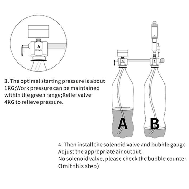 Аквариум DIY CO2 система генератора комплект Регулировка воздушного потока домашняя вода трава CO2 Соленоидный клапан цилиндр диффузор