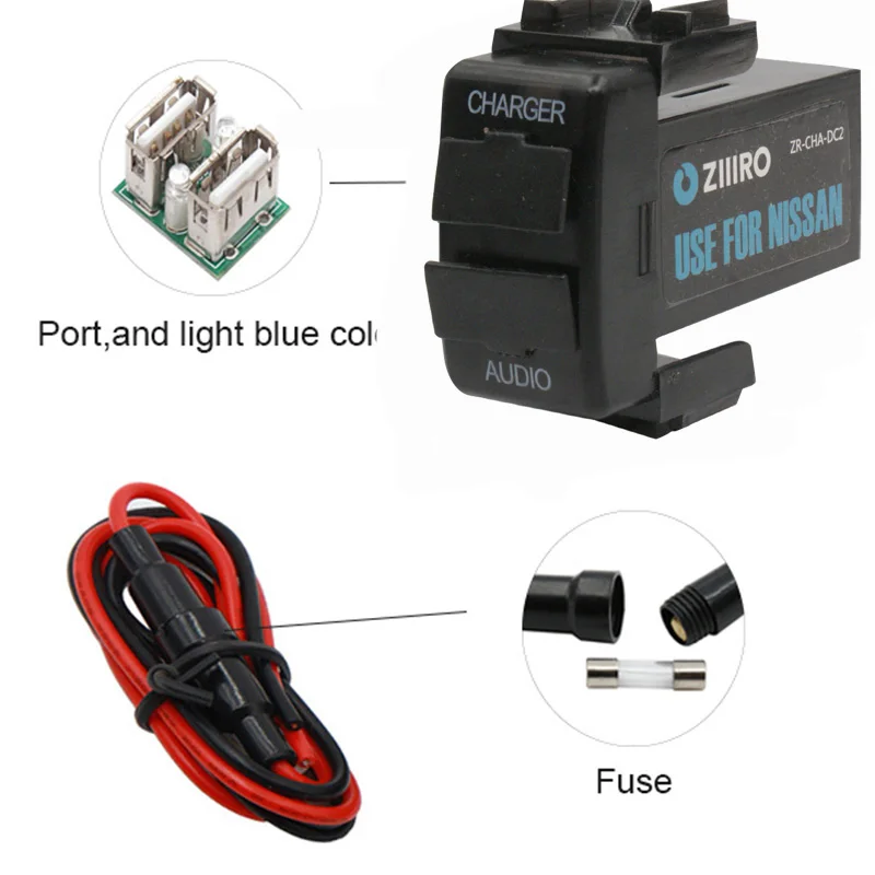 Автозапчасти 2.1A автомобильный интерфейс USB зарядное устройство разъем адаптер и USB Аудио вход для Nissan Altima Teana X-Trail Almera Qashqai