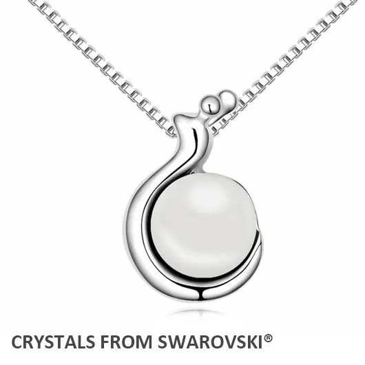 

2017 new pearl pendant snail necklace With Crystals from SWAROVSKI pearls for Valentine's Day gift bijoux wholesale