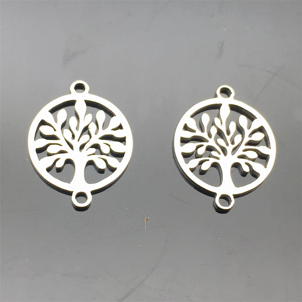 

Stainless Steel Connectors Plant 10pcs Christmas Tree Life Tree Connector Necklace Bracelet Findings Earrings Diy Jewelry Making