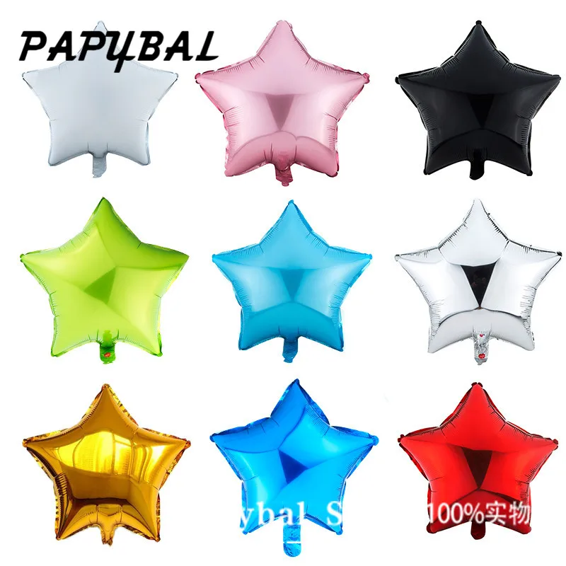 

10pcs 18inch Gold Sliver Foil Star Shape Balloons Inflatable Helium Balloon Baby Shower Birthday Wedding Party Decoration Toys