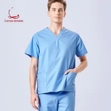 Мужская и wo мужская одежда с короткими рукавами ручной стирки для докторов и медсестер
