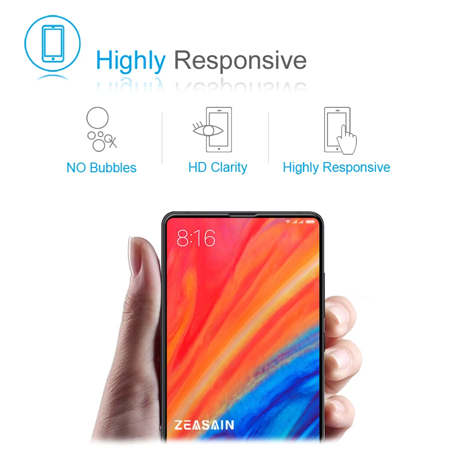 Original ZEASAIN Tempered Glass for Xiaomi Mi Mix 2 2S Xiomi Mi Mix2 S Mix2S Screen Protector 0.3mm 9H Toughened Glass Film (4)