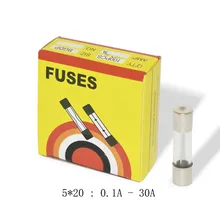 0.1A-30A 100 piece/box Glass fuse 5x20mm 2.5A 250V High quality fast fuse Electrical Assorted Fuse Amp 100 fuse glass