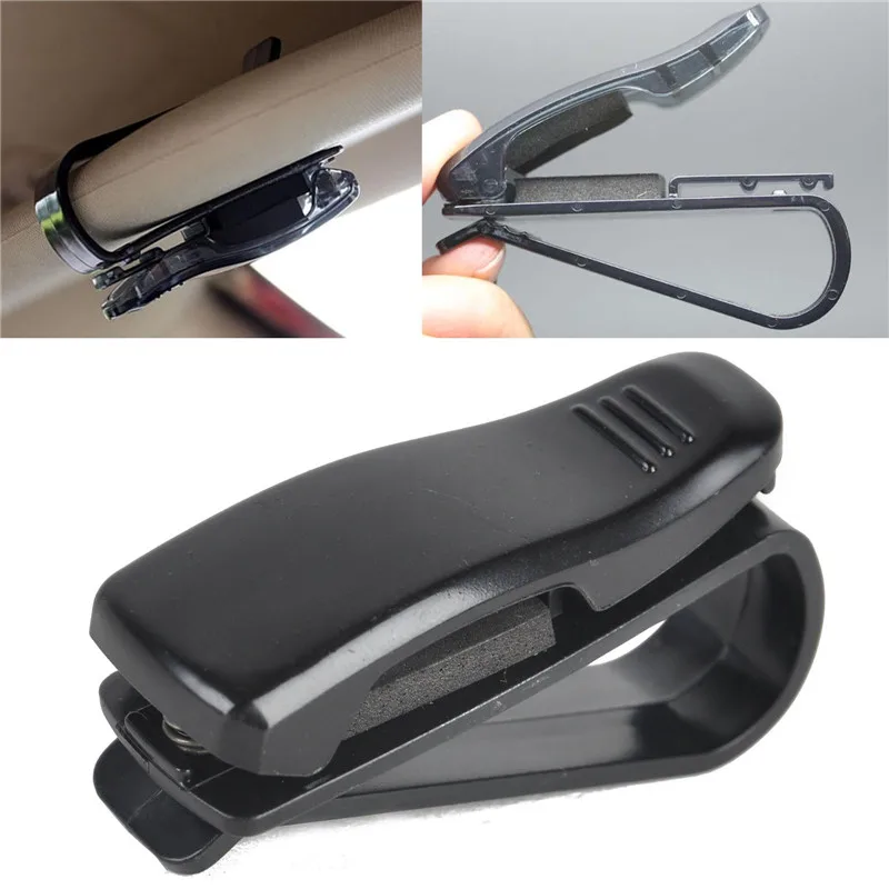 

Universal Car Styling Sunglasses Holder Sunglass Sun Visor Glasses Clip Case Box Holder Storage Glass For Car Accessories Black
