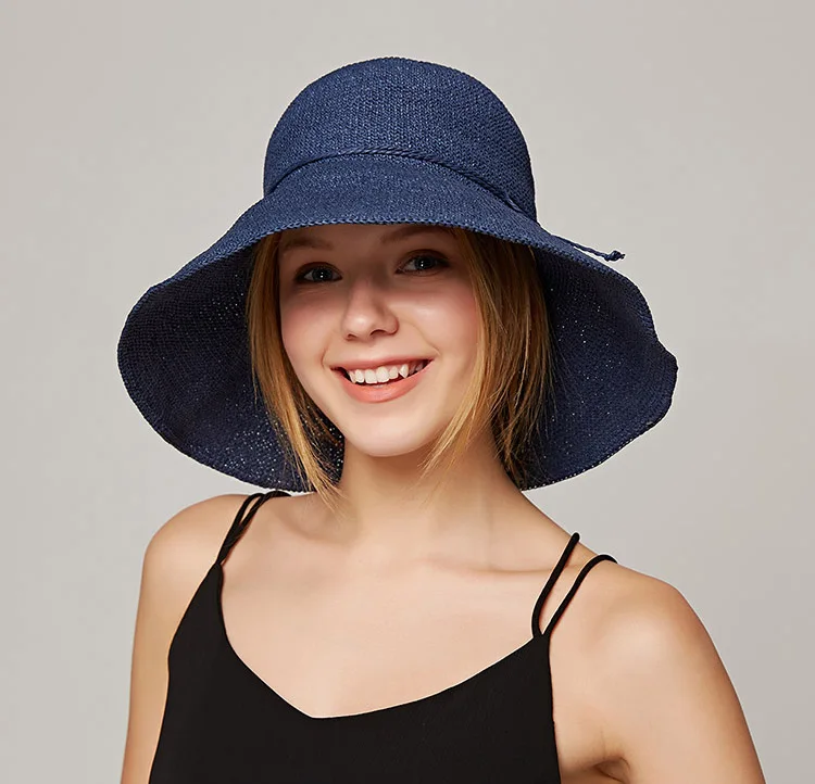 Doitbest высококачественные соломенные шляпы с широкими полями, летние шляпы от солнца для женщин, женские пляжные шляпы, складные солнцезащитные плоские шляпы