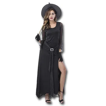 

Renaissance adult hat Halloween witch vampire black masquerade female man role playing costume