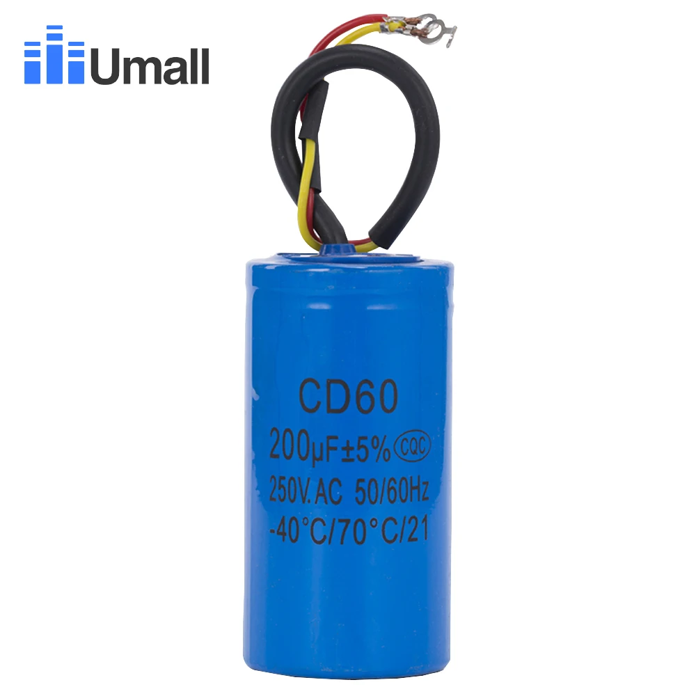 Пусковой конденсатор CD60 200 мкФ 250 В переменного тока для сверхмощного воздушного