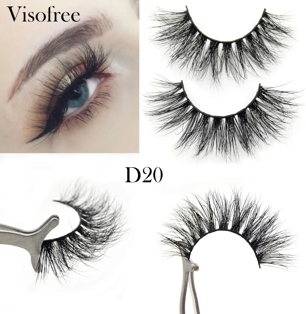 

Visofree 3D Mink Lashes Natural False Eyelashes Beauty Make up Thick Cross Messy Style Eye Lashes Extension Makeup Tools D20