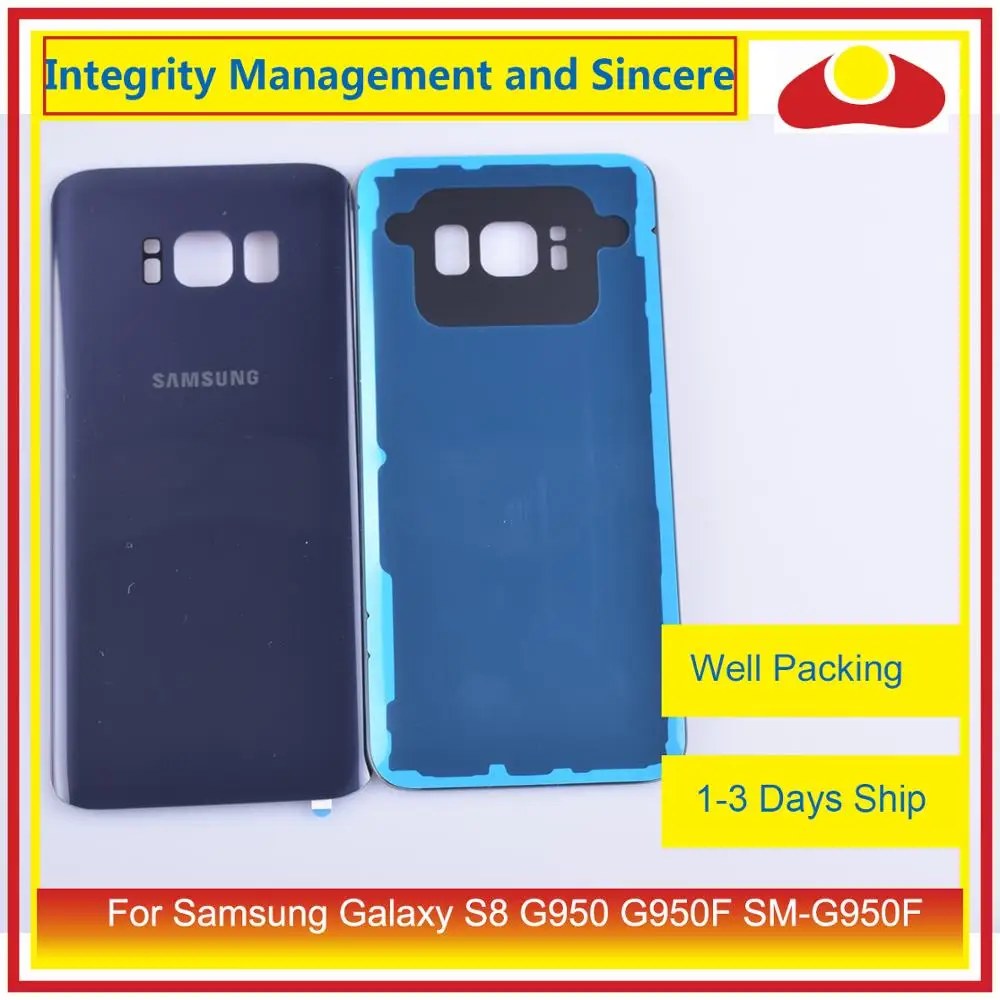 10 шт./лот для Samsung Galaxy S8 g950 G950F SM-G950F корпус батарея Дверь Задняя стеклянная крышка корпус