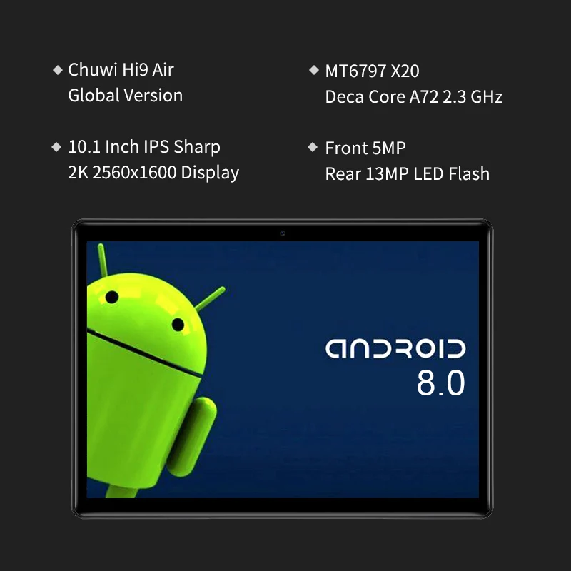 CHUWI Hi9 Air 10 1 дюймов Android 8 0 планшетный ПК MT6797 X20 Deca Core 4 Гб ОЗУ 64 ПЗУ двойной wifi 4G LTE