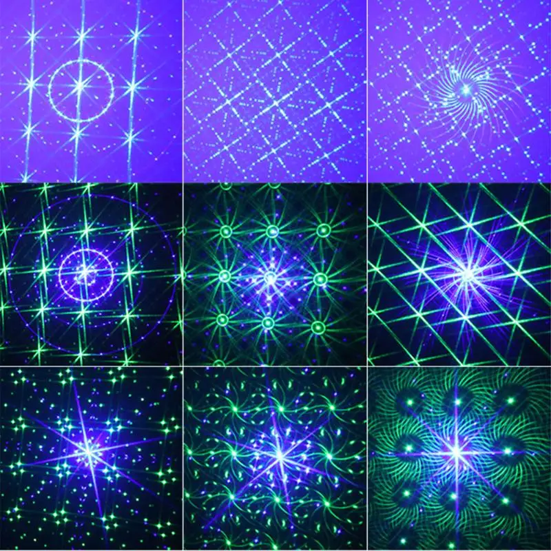 

Mini Laser Projector Sound Control Rotating DJ Disco Party Music Laser Stage Light Christmas Wedding Lamp With LED Blue Lights
