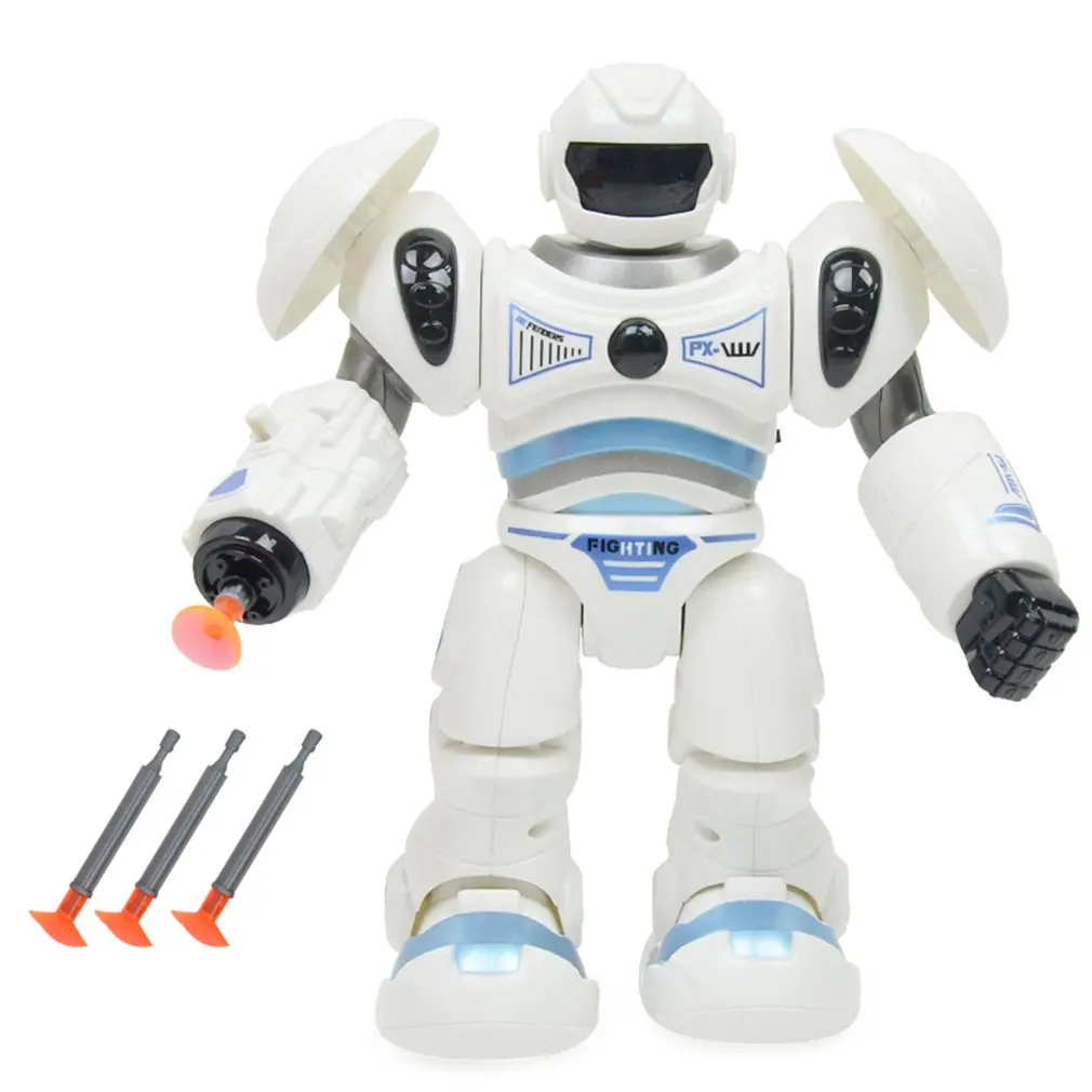

0828A 2.0 Version Robot Sound And Light Music Space Police Walking Manually Shooting Playing Children's Puzzle Model Robots New