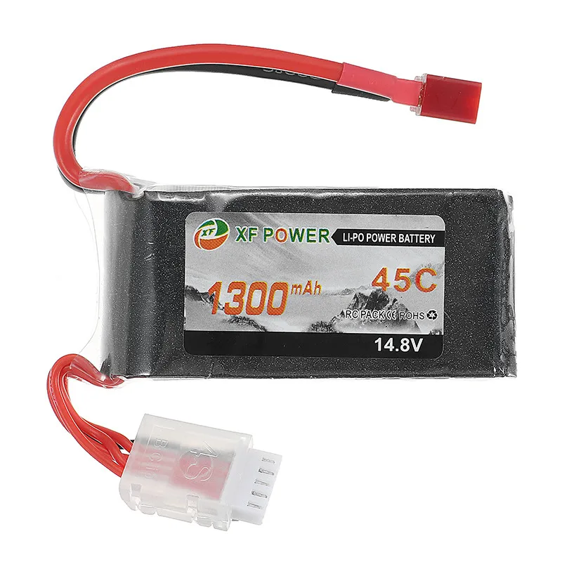 

2017 Newest XF Power 14.8V 1300mah 45C 4S Lipo Battery T Plug Connector for RC Racing Racer Multitotor Drone Quadcopter Power