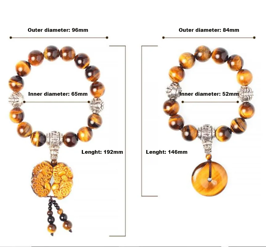 Car Ornament Natural Tiger Eye Stone Car Gear Bead Pendant Interior Gear Beads Peace Symbol Chinese Style Auto Decor Accessories