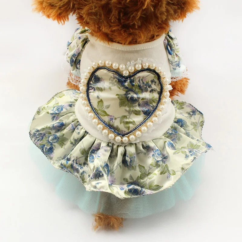 Armi магазин Летние Платья с цветочным рисунком для собак платье принцессы для собак 6071006 одежда для домашних животных модная юбка XS, S, M, L