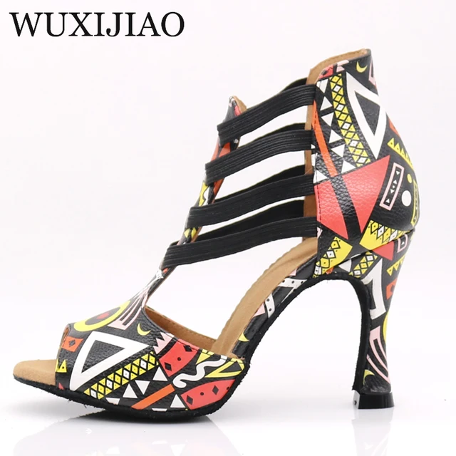 Zapatos de baile WUXIJIAO con estampado para mujer 9CM 3