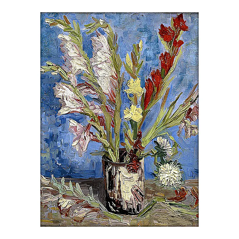 

Van Gogh Vases with Cymbidium and Chrysanthemum diy painting by numbers art paint impressionist adult hand drawing pictures set