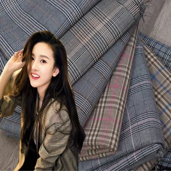 

W 140cm ritish style grid dress fabric patchwork fabrics sewing fabric for adult kids suit coat skirt trousers free shipping
