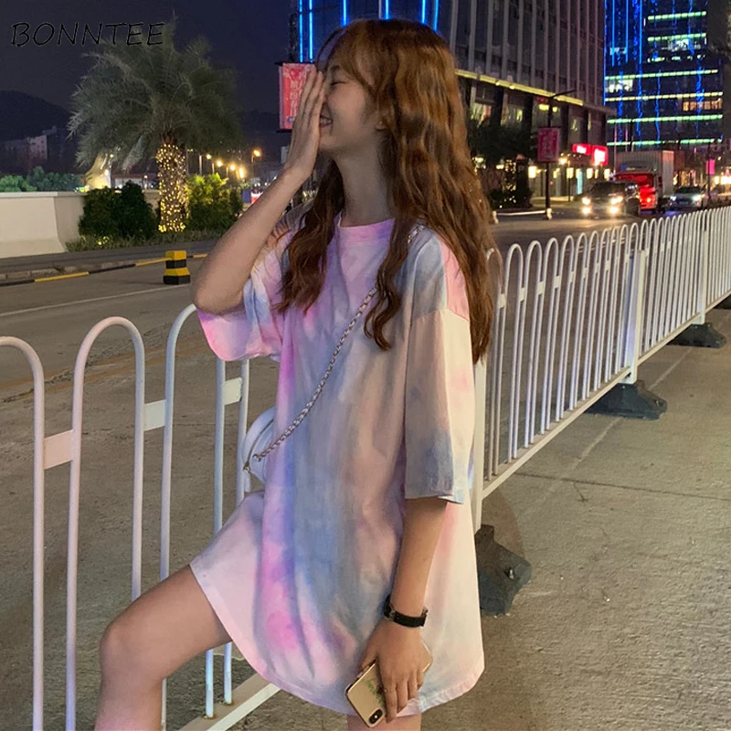 

T-shirts Women Trendy Elegant All-match High-quality Korean Style Loose Leisure Daily Womens Female Lovely Simple 2019 Colorful