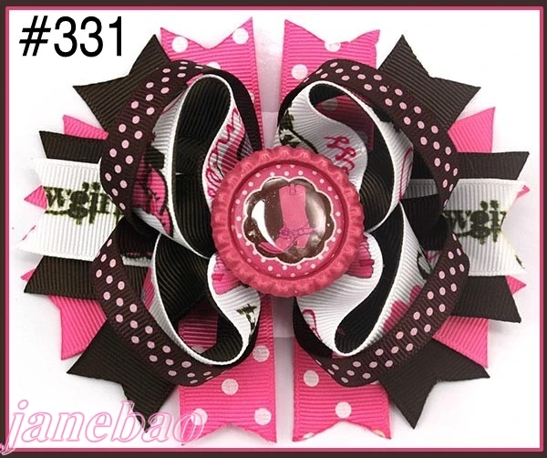 

free shipping 50pcs 4.5" troll hair bows Inspired Boutique Layered Hair Bow birthday hair bows -C