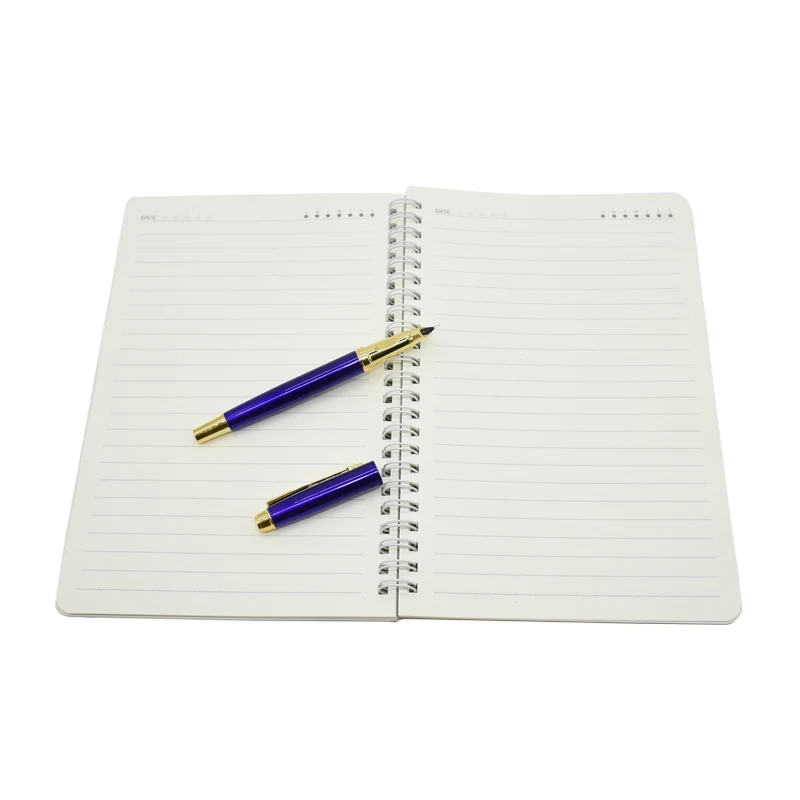 Модные металлические бизнес авторучка высокое качество ручка для офиса простой катушки тетрадь школьные принадлежности 1 компл