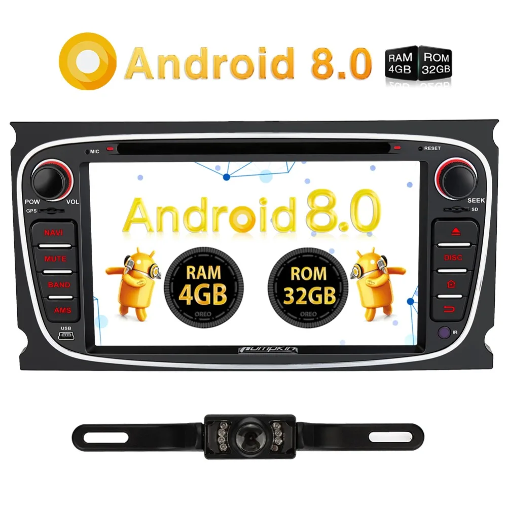 

Pumpkin 2 Din 7" Octa-core 4G RAM 32G ROM Android 8.0 Car Stereo Radio DVD Player GPS Navigation For Ford Mondeo/Focus 2008-2010
