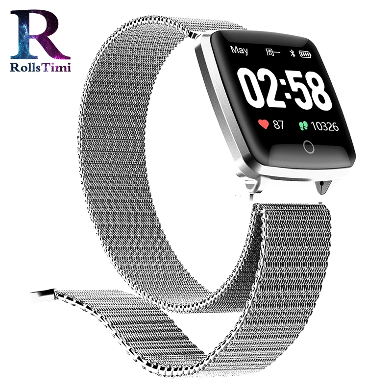 

Mens Smartwatch RollsTimi New Fitness Tracker Heart Rate Blood Pressure Monitor Sport Smart Watch Women Waterproof Wristwatch