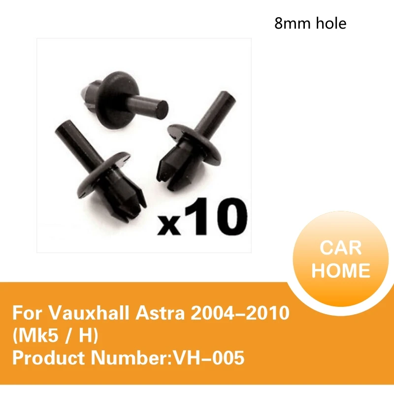 10x For Vauxhall Astra Bumper Clips 2004 2010 (Mk5 / H) Front Bumper