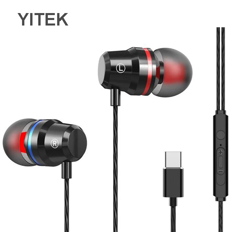 

YITEK BL04 Sport Earphone Wired Super Bass In Ear Earphone Type-c Headset Earbud with Microphone Hands free for xiaomi8 xiaomi6
