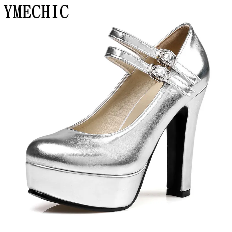 Женские туфли лодочки на высоком каблуке YMECHIC вечерние офисные золотистого
