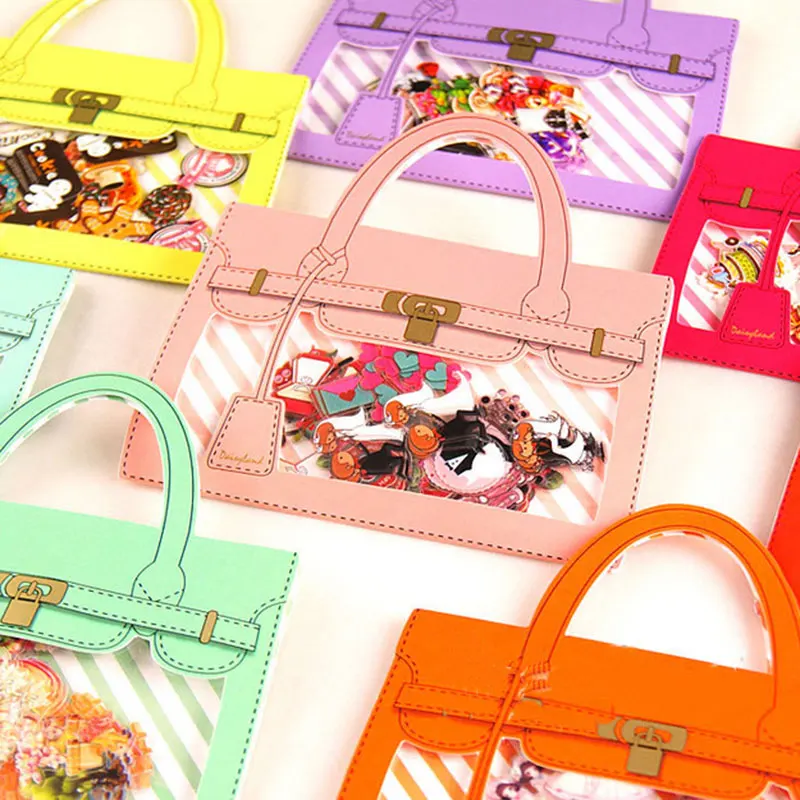 72 pcs/bag Cute Handbag shape stickers DIY album adhesive paper