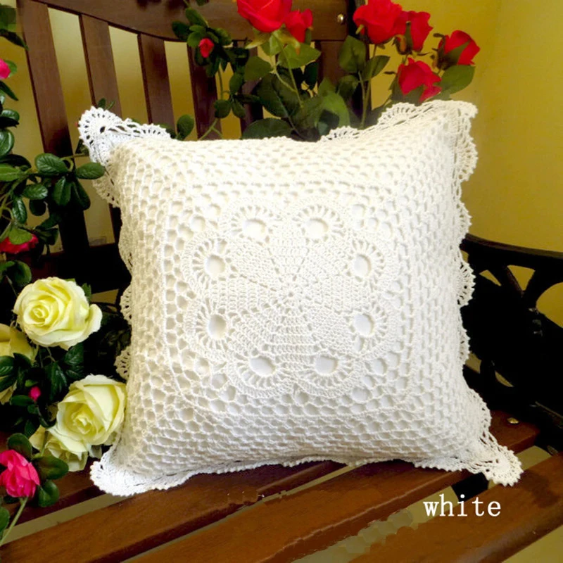 Высокое качество кружева пряжи ручного вязания пастырской наволочки|cushion cover|quality