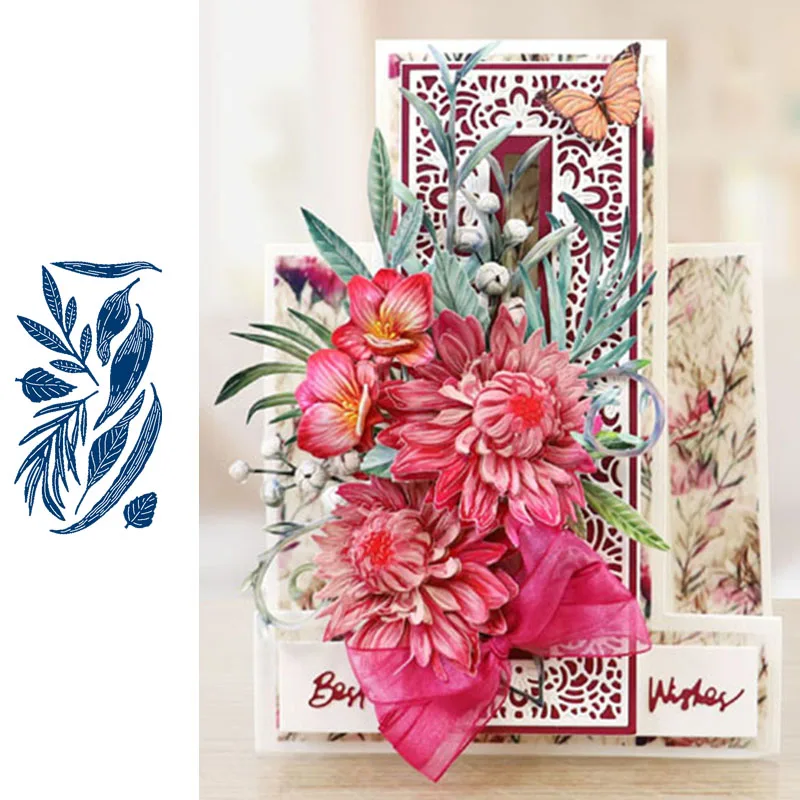 

Pressed Rose Leaves Metal Cutting Dies for Scrapbooking and Cards Making Paper Craft Dies New 2019